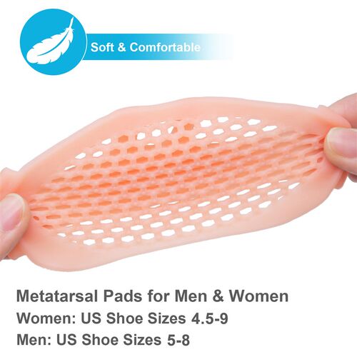 2pcs Breathable Sofe Foot Forefoot Pads Silicone Gel Foot Cu