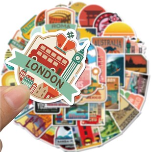 Travel Vinyl 50PCS Global Stickers Decal Landscape New City