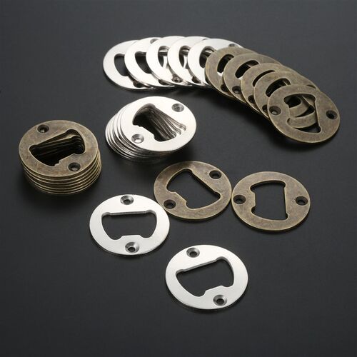 10pcs Bottle Opener Insert w/screw 40mm Round Iron Corn Beer