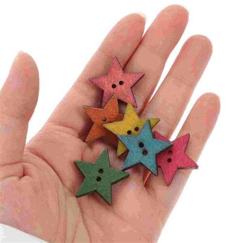 50 Pcs Button Five-Pointed Star Decor Pentagram Buttons