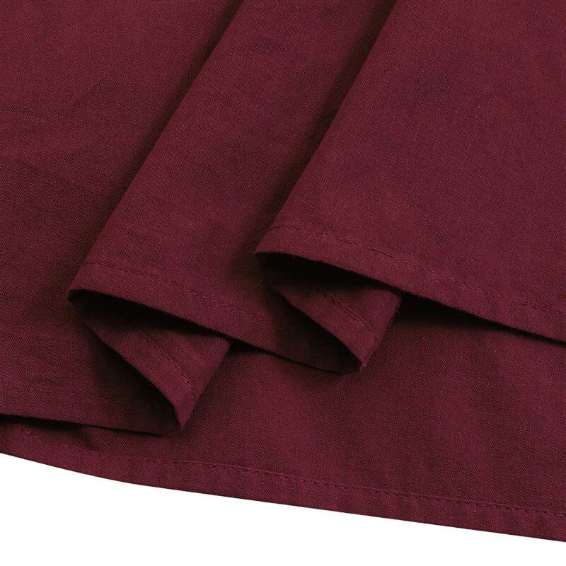 Womens Casual Long Skirts Solid Color Pleated Big Hem Elas图片