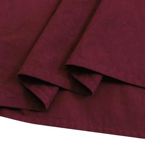 Womens Casual Long Skirts Solid Color Pleated Big Hem Elas