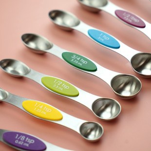 Magnetic Measuring Spoons Set Dual Sided Teaspoon Tablespoon