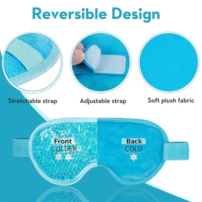 Cooling Eye Mask with Gel Bead Reusable Cold Compress Ice Pa