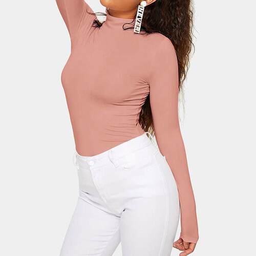 Long Sleeve Sweater Turtleneck Women Pullovers Warm Tops Bas