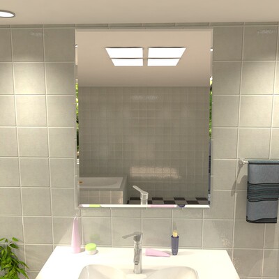 Bathroom mirror hd wall paste simple paste vanity mirror