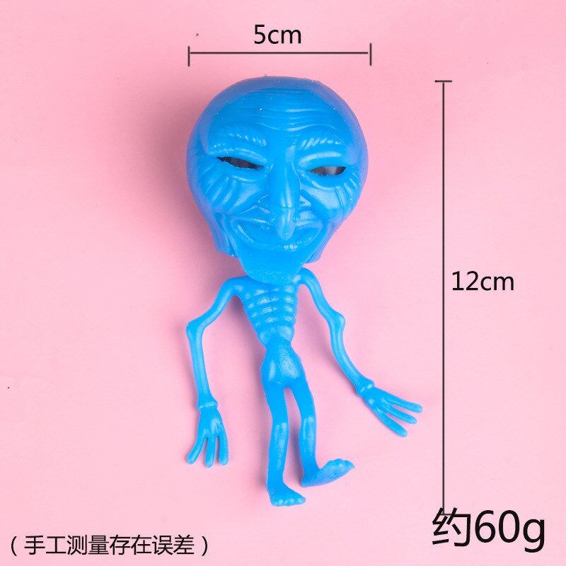Skeleton Alien Pinch Toy Halloween Prank Stress Relief BallS - 实物图