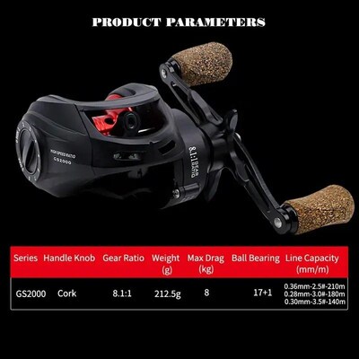 Baitcasting Remsysteem Reel 8Kg Max Drag Low Profile18BB Hig