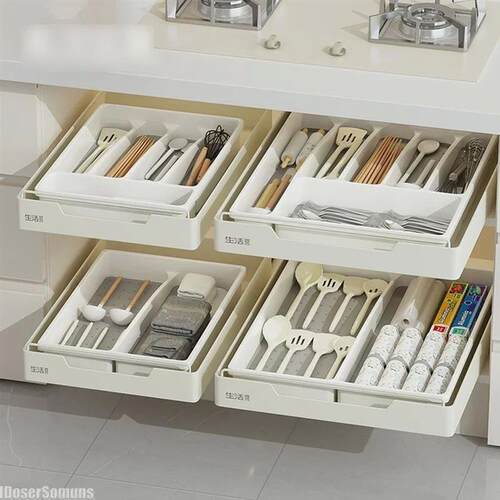 Kitchen Drawer Organizer Silverware Utensil Tray for Flatwar