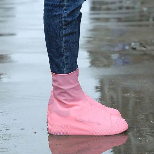 Rain Boots Waterproof Shoe ver Silicone Unisex Outdoor solid