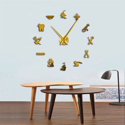 Dentist DIY Giant Wall Clock Dental Doctor Oversized Wall Cl