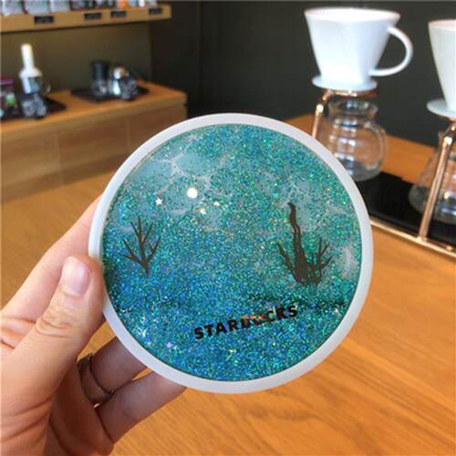 New Quicksand Cartoon Rabbit Coasters Silicone Cup Drink Cof