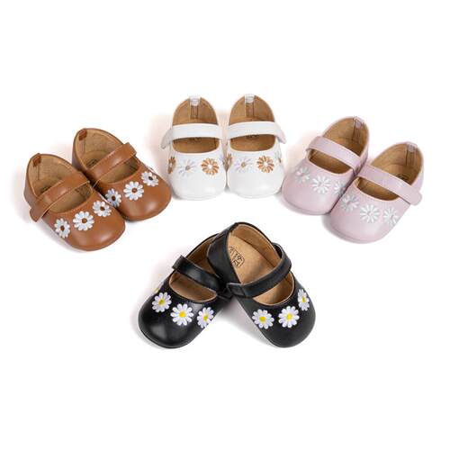 Infant Princess Shoes 女婴公主鞋跨境学步鞋PU软底刺绣花朵