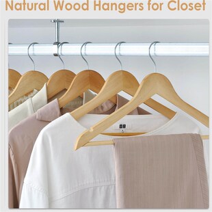 20 wooden hangers in natural wood color适合悬挂衬衫夹克西装