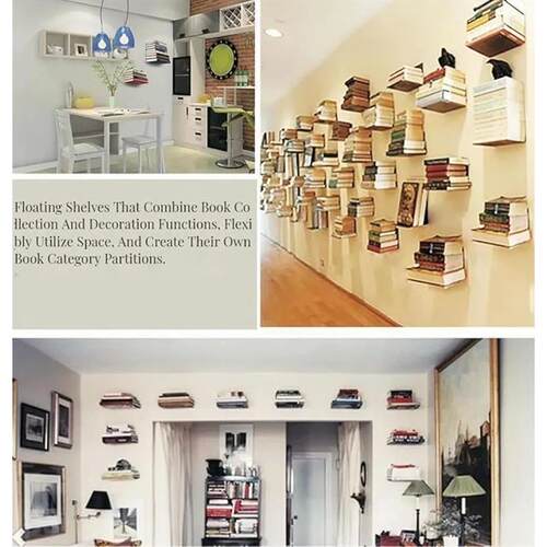 Stainless Steel Bookshelf Bracket Wall Shelf Float Holder In