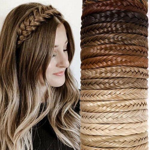 Wig Twist Headbands for Women Wide Fishbone Braids Hairbands