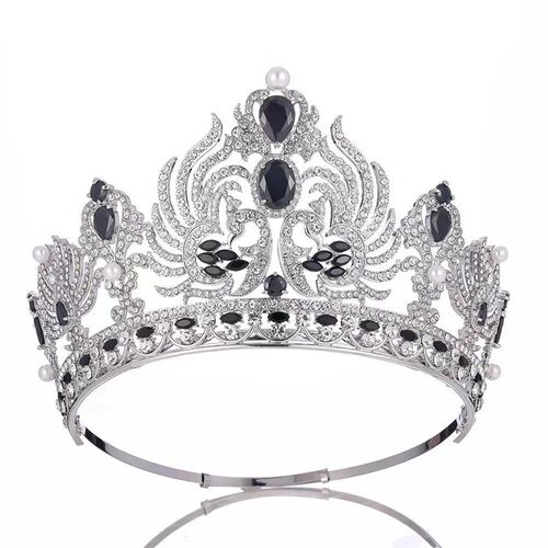 European Luxury Big Cubic Zirconia Wedding Round Tiaras Saud