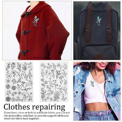 2 Water Soluble Embroidery Stabilizer Stencils 9 Designs