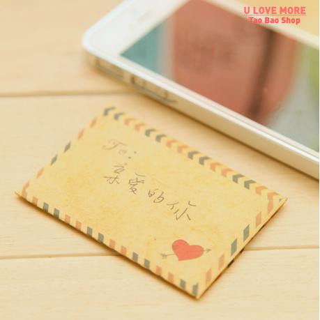 Free shipping  Mini Retro Vintage Kraft Paper Envelopes Cute