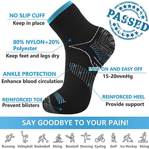 Foot Compression Socks For Men Women Plantar Fasciitis Heel