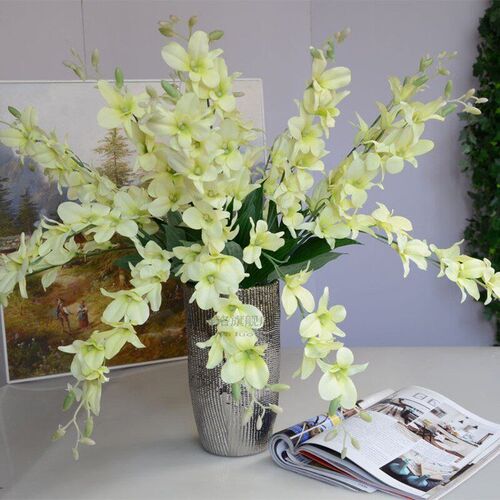 1PC Artificial Orchid Flowers Branch Silk cattleya Flower Bu
