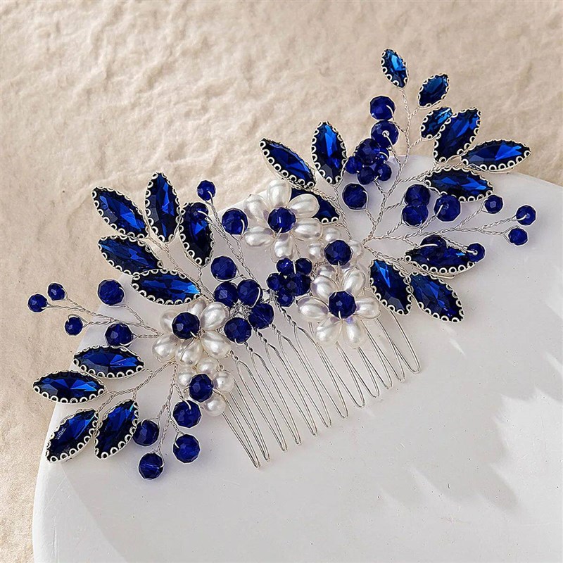 Handmade Rhinestone Hair Comb for Women Headband Tiara Hair图片