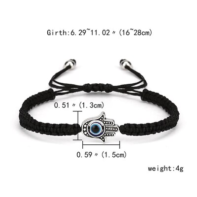 2PCS Blue Evil Eye Couple Bracelet Sets for Woman Men Charm