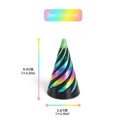 3D Printed Spiral Cone Pyramid Passthrough Sculpture Pass Th
