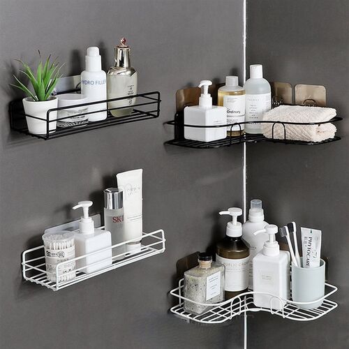 1PC Punch-free bathroom shelf storage organizer shower wall