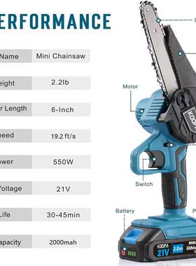Koopa Tool 21V Mini Cordless 6-inch chainsaw,for 18V Makita