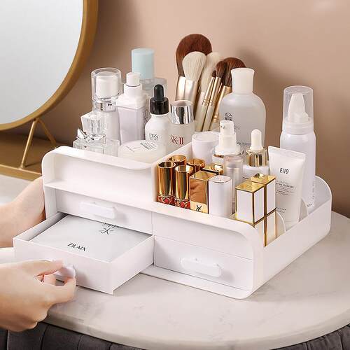 Organizer Drawers Plastic Cosmetic Storage Box Desk Make Up