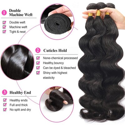12A Peruvian Body Wave Human Hair Bundles 100% Unprocessed V
