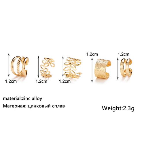 5 pcs/set Women Ear Cuff Punk Style Personality Clip Earring