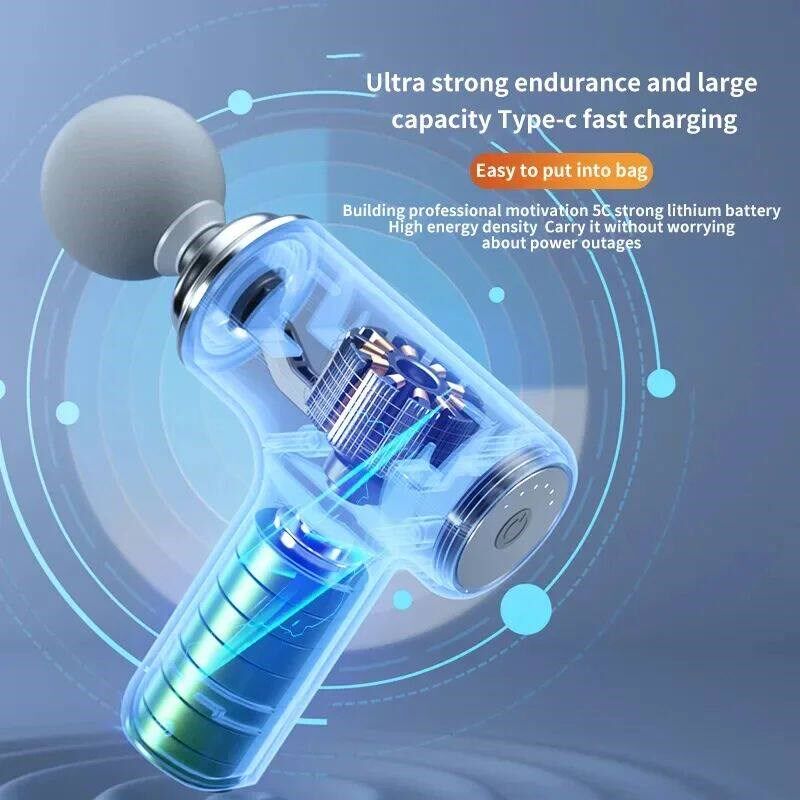 New Portable Fascial Massage Gun Electric Percussion muscle - 实物图