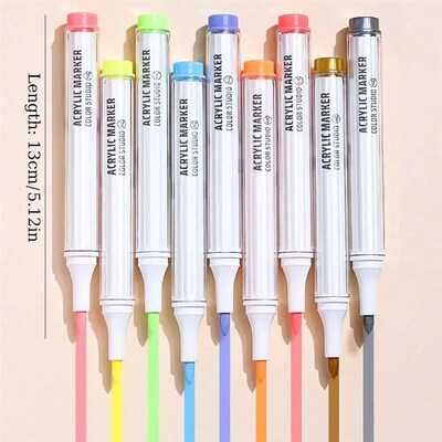 Portable 9-Colors Marker Pen Stackable Color Drawing/Paintin
