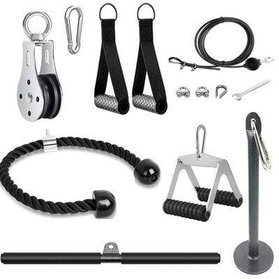 Cable Machine Attachments Tricep Rope Gym Lat Pull Down Rope