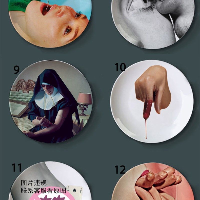 意大利创意厕所杂志印花盘子 欧美艺术恶搞装饰挂盘摆件拍照摆盘,家居饰品,装饰坐盘/挂盘,淘宝优惠券,粉丝福利购,淘宝优惠卷