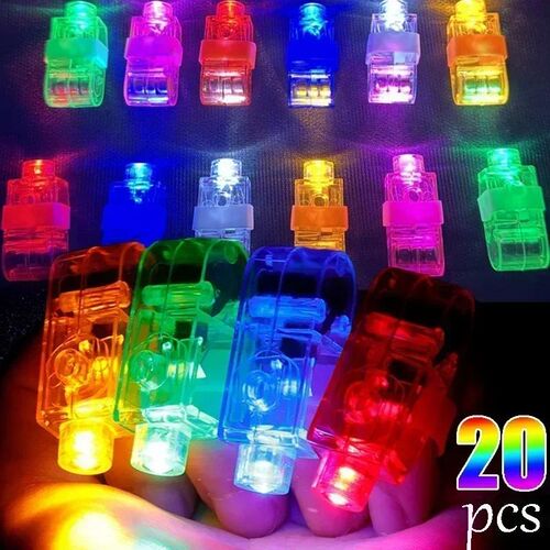 1/20pcs Childrens LED Lights Finger Rings Luminous Toys Glo