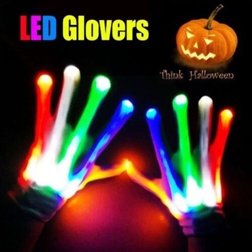 Colorful Flashing Color Changing Luminous Gloves Halloween P