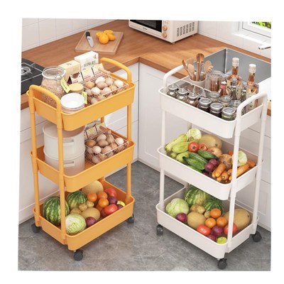 Kitchen storage rack bathroom Shelf Trolley iron shelves