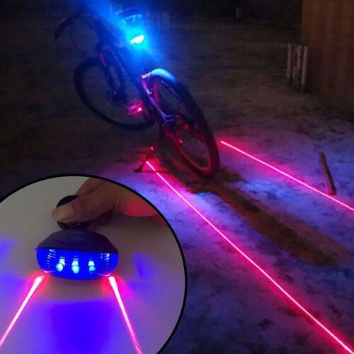 Waterproof Bicycle Cycling Lights Taillights LED Laser Safet