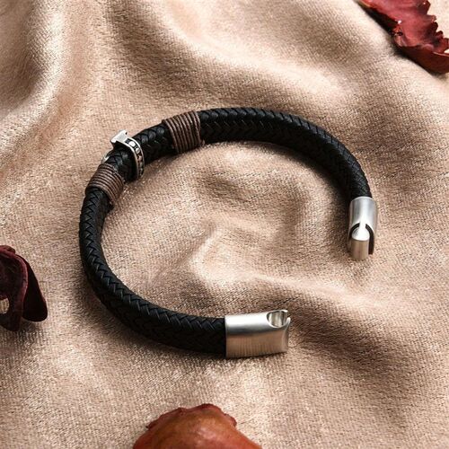 Braided Leather Brlet New Ancient Egypt Cross Stainless Stee