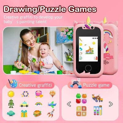 Kids Smart Phone Camera Toys Touchscreen Learning Toy for 3-
