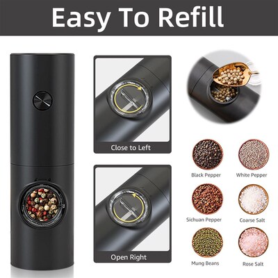 Electric Automatic Mill Pepper And Salt Grinder With Base Se