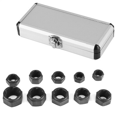 10pcs Screw Extractor Steel Bolt Nut Remover Socket Tool Kit