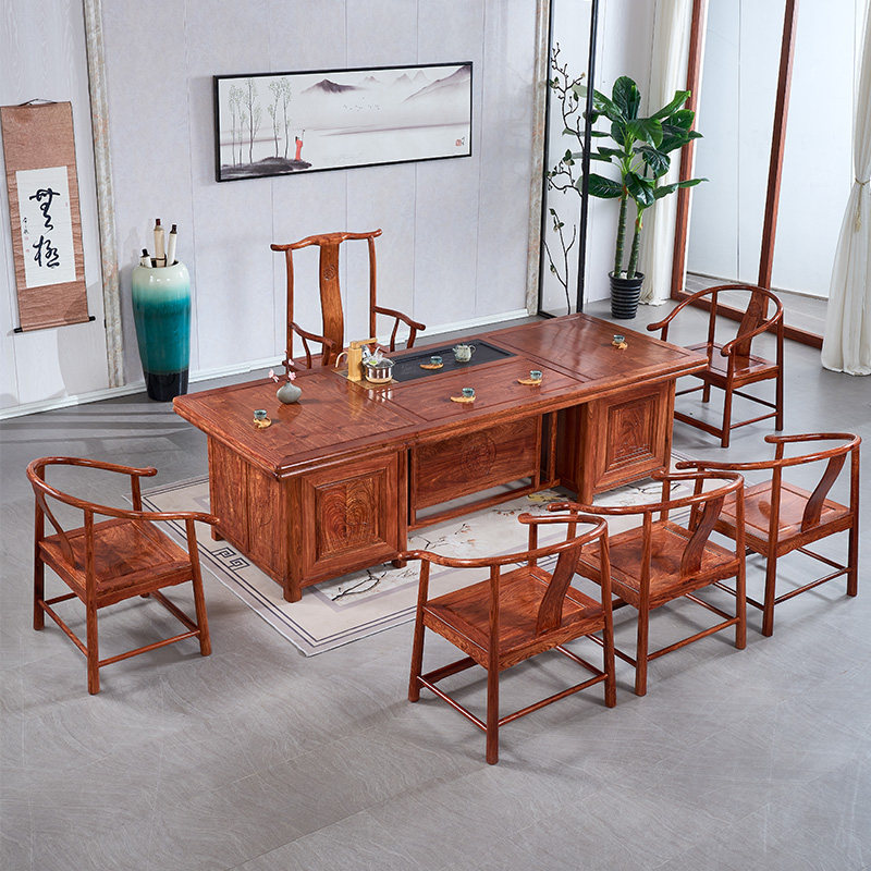 红木茶桌椅花梨木功夫茶台刺猬紫檀茶室中式多功能待客茶几桌,住宅家具,茶几,淘宝优惠券,粉丝福利购,淘宝优惠卷
