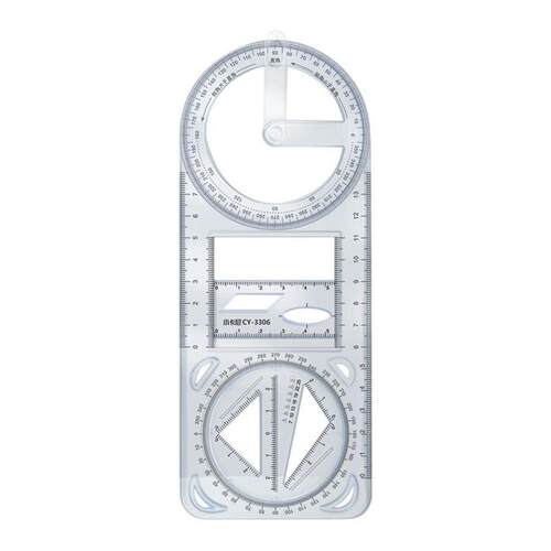 Multifunctional Geometry Drawing Ruler for Primary and Secon
