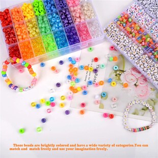 2400pcs Acrylic Pony Kandi Beads Kit Large Hole Hair Beads