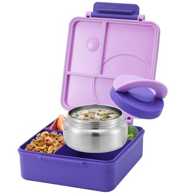 Four-Grid Lunch Box With Insulated Soup, For Teenagers And W