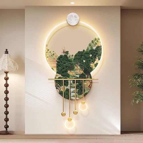 法式复古LED灯玄关装饰画中古风入户正对门壁画走廊立体吊坠挂画